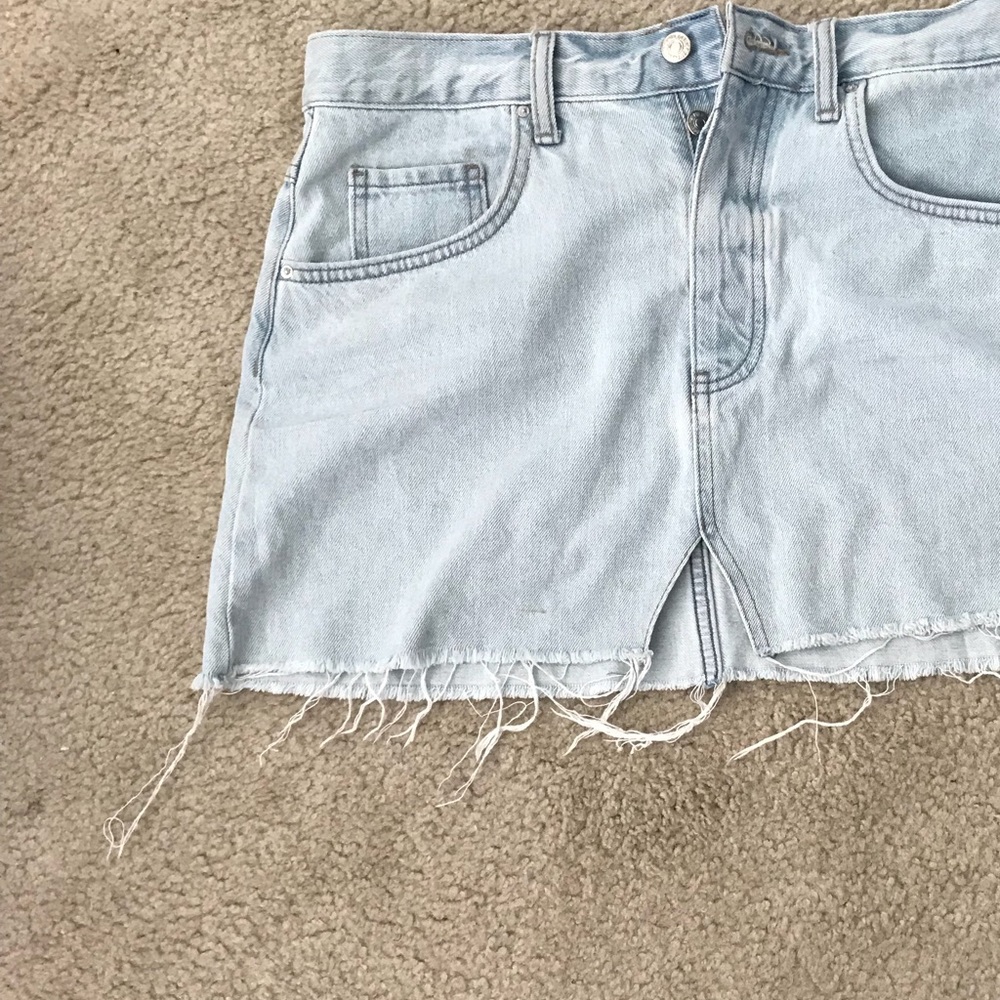 Cute Distressed Denim Skirt!